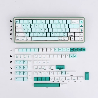 Misty Forest 104+40 MDA Profile Keycap Set PBT Dye-subbed for Cherry MX Mechanical Gaming Keyboard